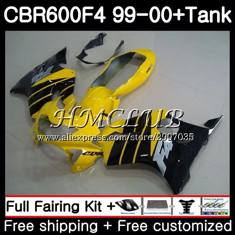 Майка для HONDA CBR 600F4 CBR600FS CBR 600 FS 1999 2000 тела 76HC образования легкой пены. 3 CBR600 желтый черный F4 FS CBR600F4 CBR 600 F4 99 00 обтекатель