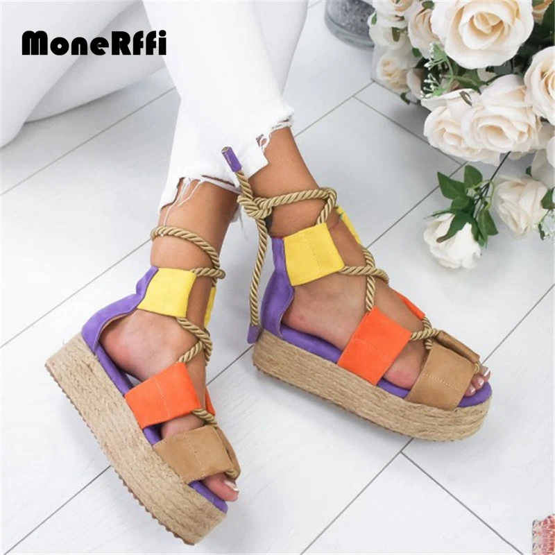 

MoneRffi Torridity Women Peep Hemp rope Toe Weaving Sandals Strap Open Toe Mouth Shoes Suede shoes 2019