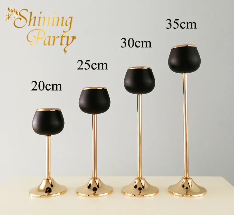 

Shining Party, Gold+ Black Color Metal Candle Holder, Wedding Centerpiece, Candlestick, Wedding Party Home Christmas Decoration