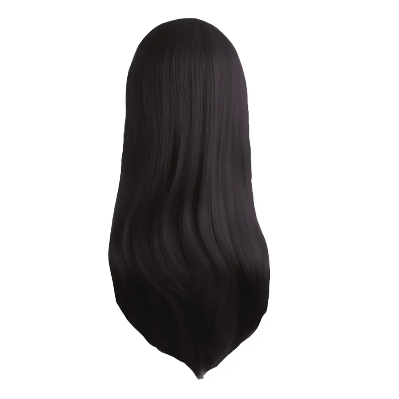 MapofBeauty 2" Длинные прямые Косплей парик белый синий черный золотой розовый парики для женщин синтетические волосы на Хэллоуин Вечерние - Цвет: Brownish Black