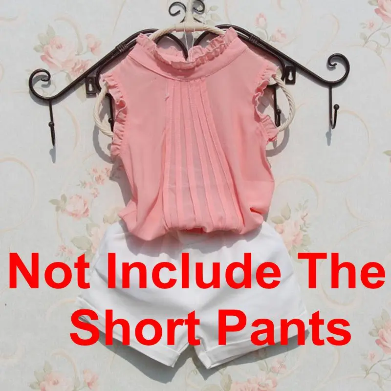 Summer baby toddler teenage girls blouse child chiffon ruffles sleeveless school girl tops shirts For kids JW1039