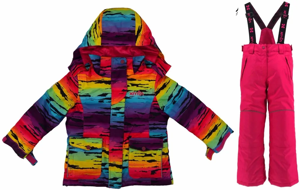 XMT/теплый плотный лыжный костюм для мальчиков и девочек, ветрозащитный водонепроницаемый лыжный костюм, зимний теплый костюм, верхняя одежда, зимняя одежда