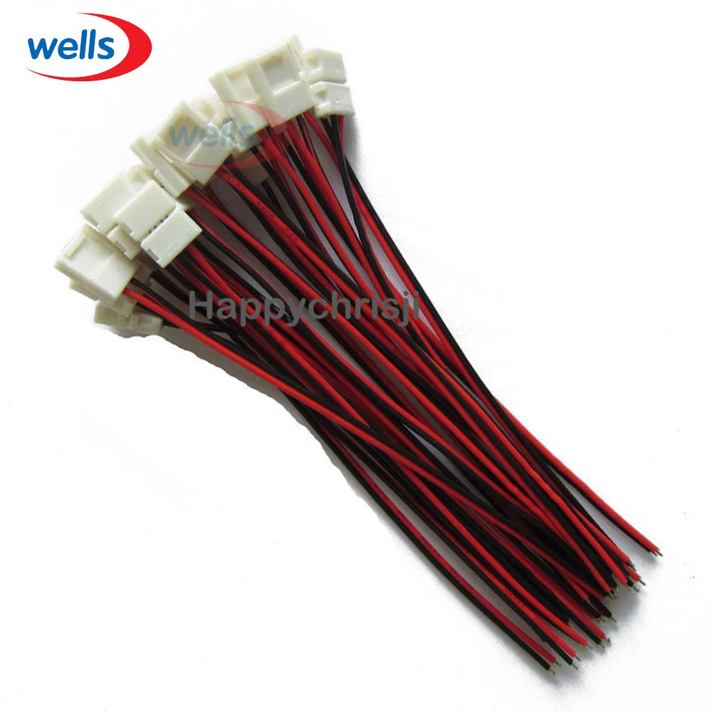 

100pcs/lot, 10mm 2pin connector For 5050 single color LED strip LED PCB board connector wire