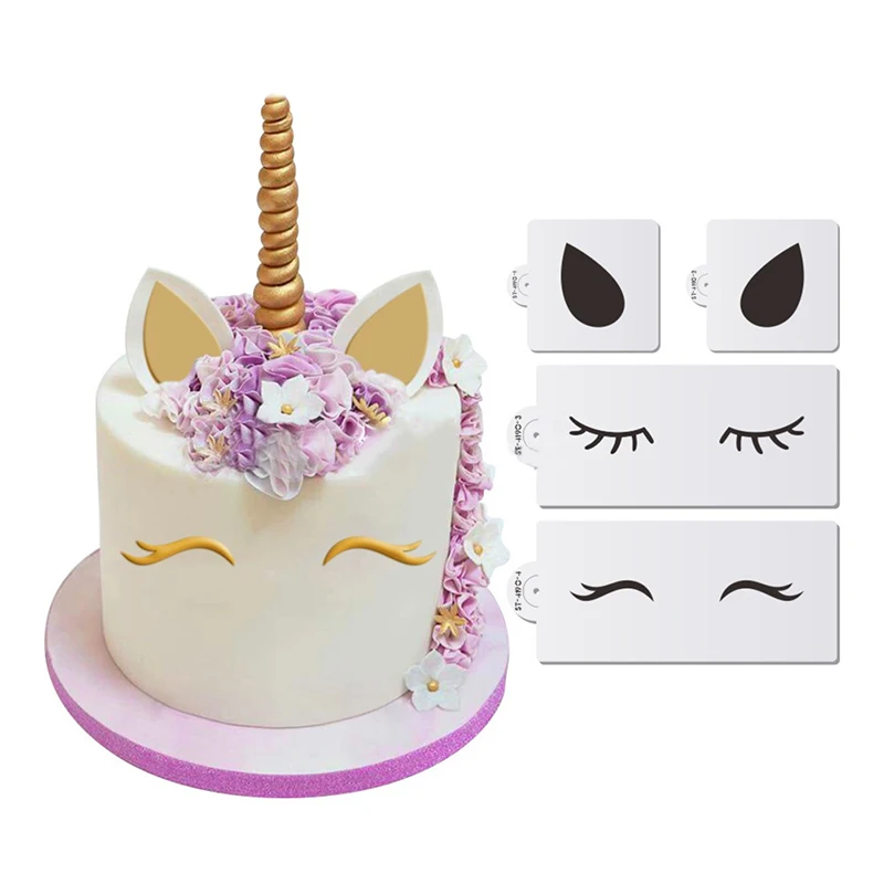 Mignon Licorne Aerographe Peinture Moule Biscuits Fondant Gateau Decoration Moule Girafe Zebre Singe Lion Gateau Moule Gateau Pochoir Aliexpress
