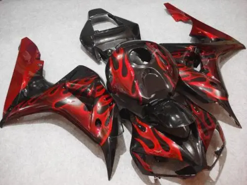 

Motorcycle Fairing kit for HONDA CBR1000RR 06 07 CBR 1000RR 2006 2007 CBR1000 ABS red flames black Fairings set+7gifts HG58