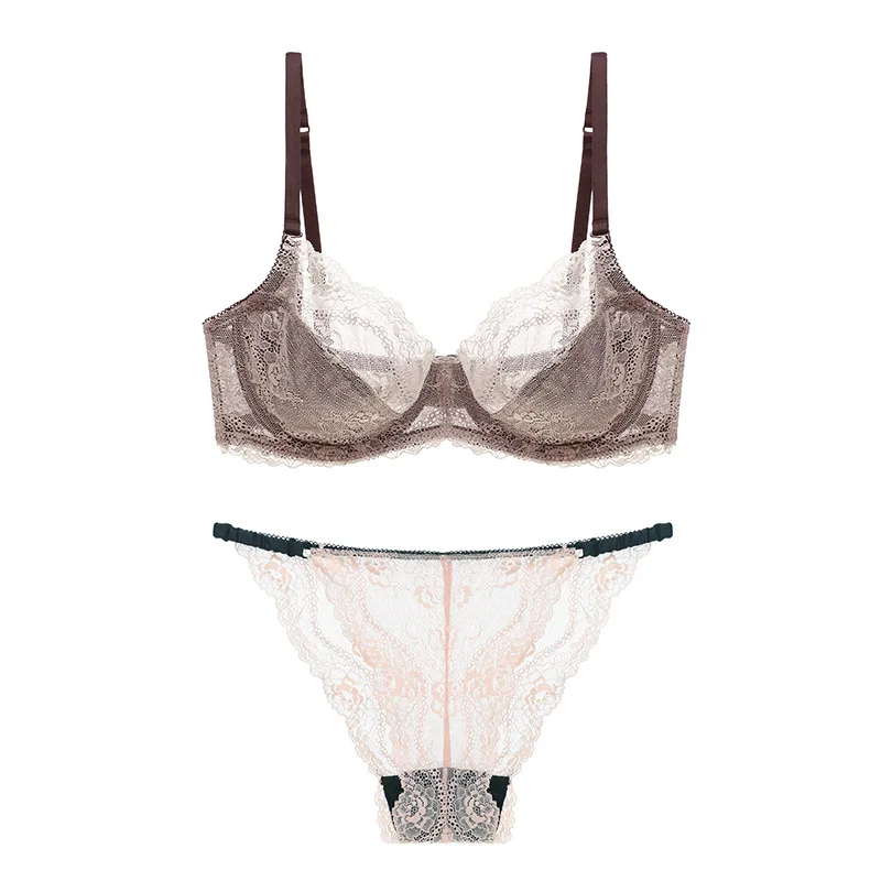 BEFORW Fashion Ultra Thin Bras Set Comfortable Sexy Bra Set Exquisite Transparent Lace Bra set Elegant Lace Women Lingerie Set