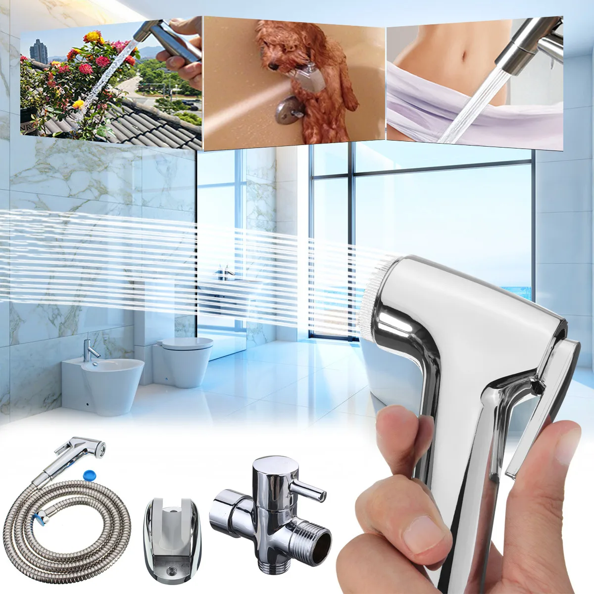 Multifunction Handheld Toilet Spray Bidet Bathroom Sprayer Wall Mounted