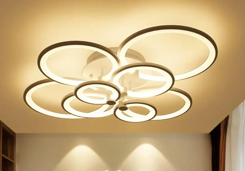 Modern LED Round Circle Rings Ceiling Lamp Dinner Room Lighting Bedroom ...