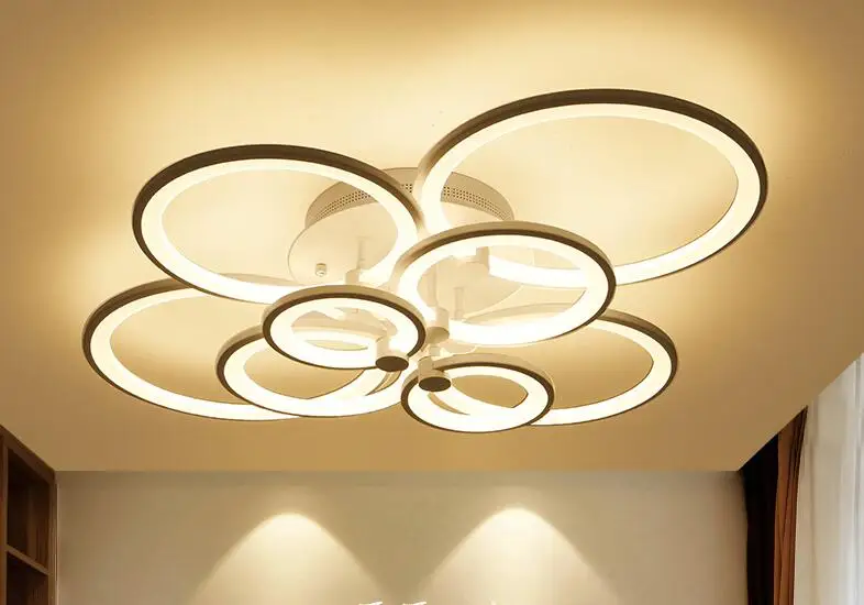 

Modern LED Round Circle Rings Ceiling Lamp Dinner Room Lighting Bedroom livingroom Flush Mount