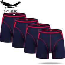 4 adet/grup uzun Boxershorts iç çamaşırı erkek boksörler külot seksi Homme Calzoncillos Hombre Heren erkek külot bambu adam Cuecas