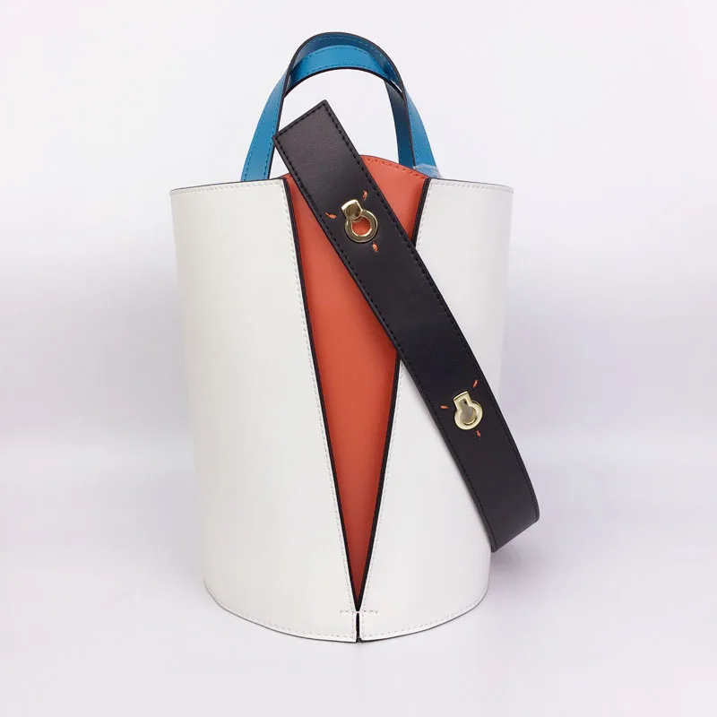 Модные Разделение кожаная сумка для шоппинга Женский Лоскутная женские толстовки контрастного цвета сумки