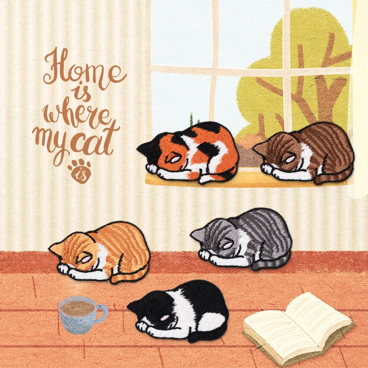 

Embroidery Applique Cute Cat Iron on Patches for Clothes Badges Card Gift Cute Cartoon Animal Patch for Jeans T-shirt