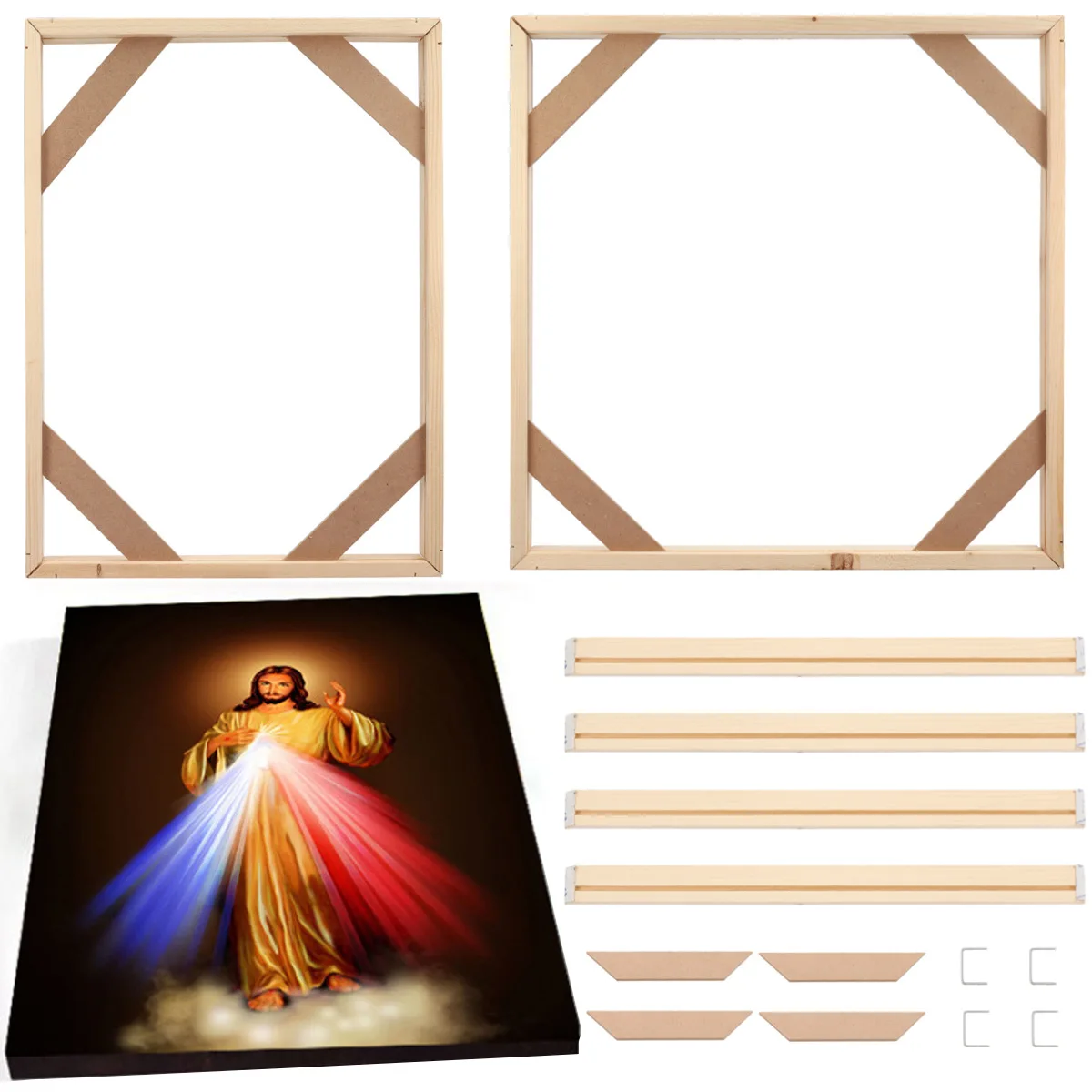 

3 Sizes Natural Wood Frame For Canvas Painting Picture Factory Provide DIY Wall Photo Frame Poster Frames