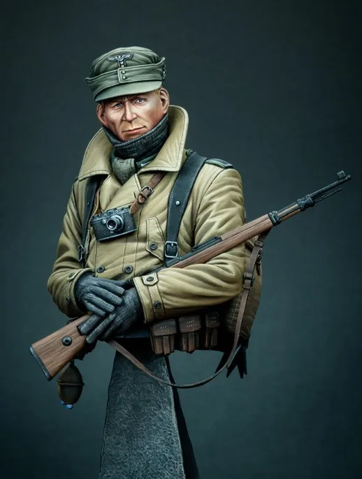 

WWII German mountain troops bust