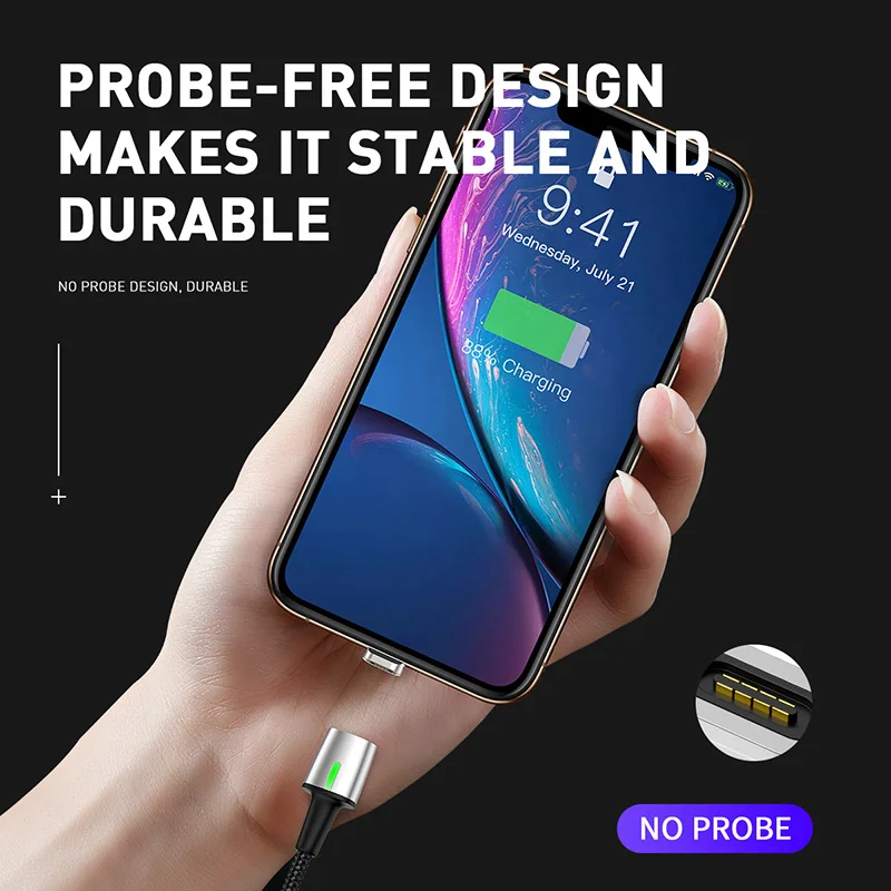 Магнитный кабель Micro USB Baseus для iPhone Samsung зарядный Type C адаптер зарядного устройства
