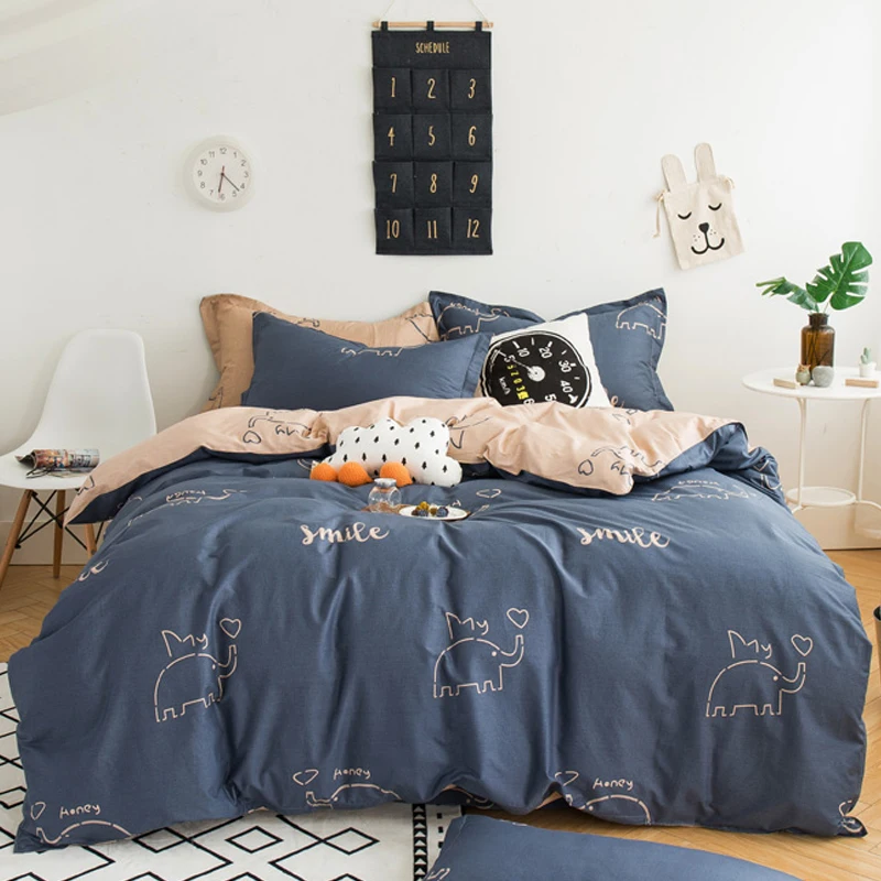 

Svetanya Sheet Pillowcase Duvet cover Sets Elephant Kids Bedding Set Cotton