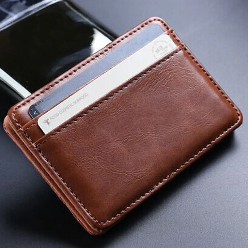 Мини кожаный бумажник ID кредитных держатель для карт мужской маленький кошелек свежий и живой моды Для мужчин чистые кошельки порте carte вапсаігебыл# C
