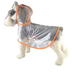 Прозрачный водонепроницаемый дождевик для собак синий, зеленый, оранжевый однотонный плащ для собак день