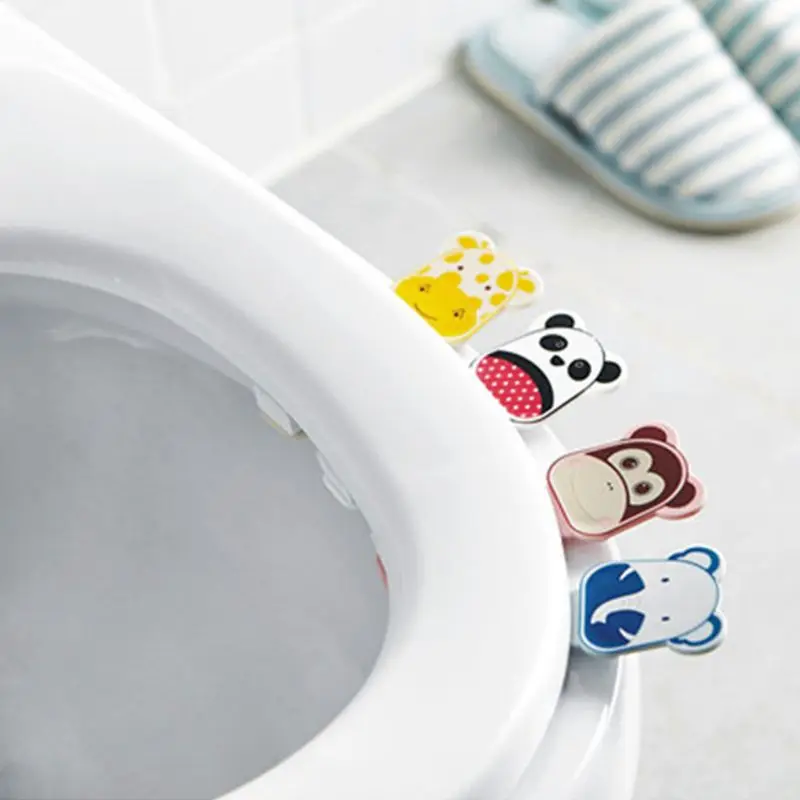 

Toilet Seat Cover Lifter Handle Hygienic Clean Lift Self-adhesive Sticker Cartoon Avoid Touching Bathroom Toilet Seat Lifters