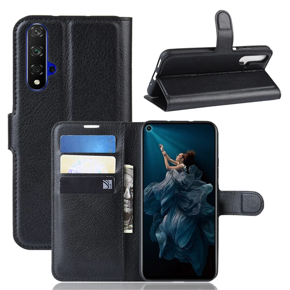

For Huawei Nova 5T Case Luxury Flip PU Leather Card Slots Wallet Stand Shockproof Case For Huawei Nova 5T Nova5T Phone Bags