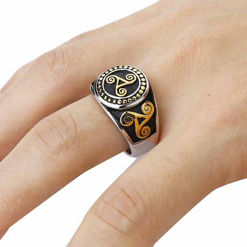 Мужской норвежский викинг рун один символ амулет кольцо из нержавеющей стали ювелирные изделия кельтское кольцо с узором очаровательные свадебные кольца для мужчин оптом