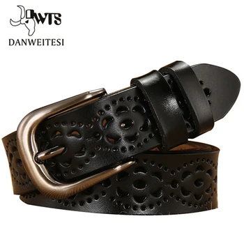 

[DWTS]New Women Fashion Wide Genuine Leather Belt Woman Without Drilling Luxury Jeans Belts Female Top Quality Straps Ceinture