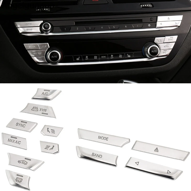 Car Styling For BMW 5 Series G30 G38 2017 2018 Central control air conditioning panel function button Trim cover sticker