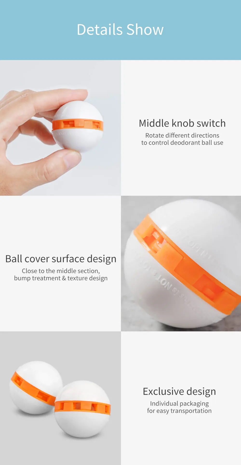 Xiaomi 6 шт. mijia чистый-Н-свежий дезодорант Чистка шариков Роторный Переключатель ингибирует грибковый дезодорант 0