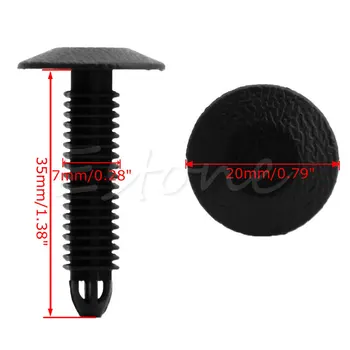 

20 Pcs 7mm Hole Plastic Rivets Fastener Push Clips Black for Car Auto Fender