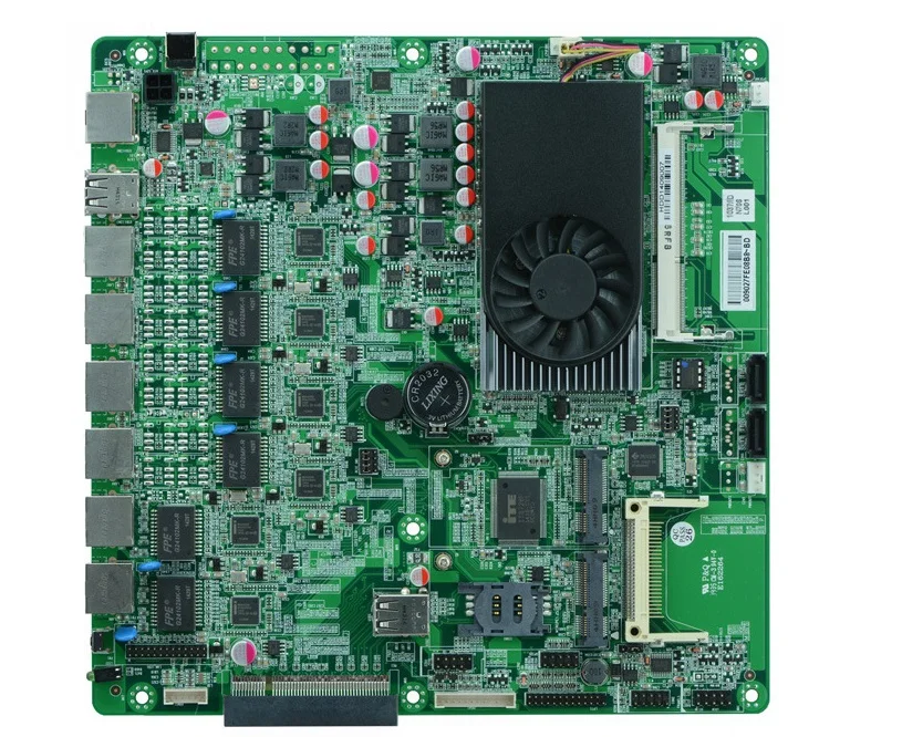 Firewall motherboard N70SL supports Intel 1037U/1.80GHz Dual core processor with 6*USB/2*COM for 6 LAN