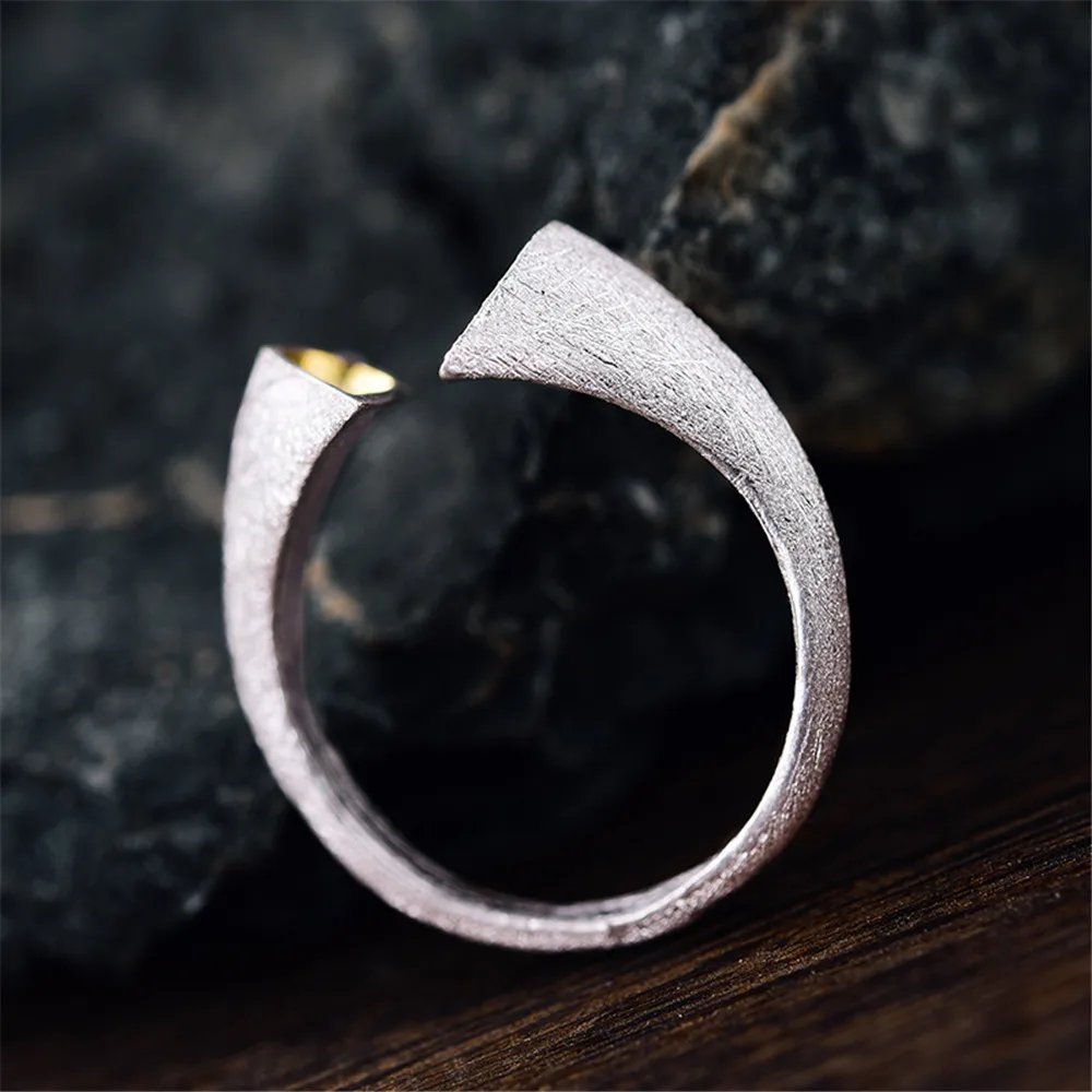 Lotus Fun Real 925 Sterling Silver Natural Handmade Creative Designer Fine Jewelry Top quality Love Heart Female Rings Bijoux