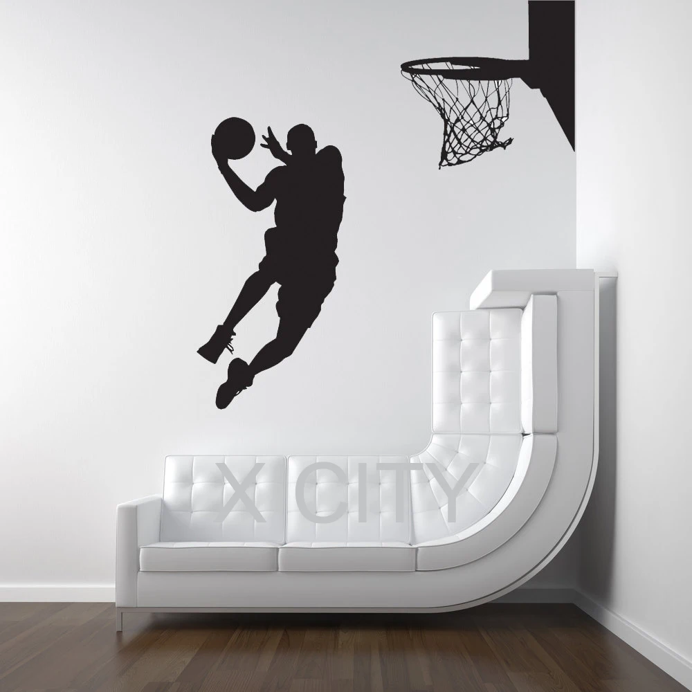 Michael Jordan Basketball Player Dunk Ball Wohnheim Dekor Silhouette