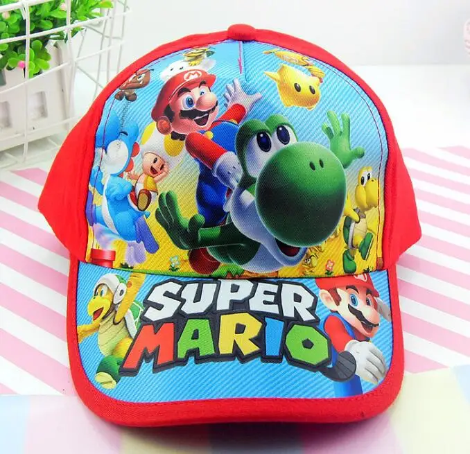 

1 pcs red Super Mario cartoon Baseball Cap Cartoon Adjustable Hat Caps Sun hat size adjustable 48-62cm