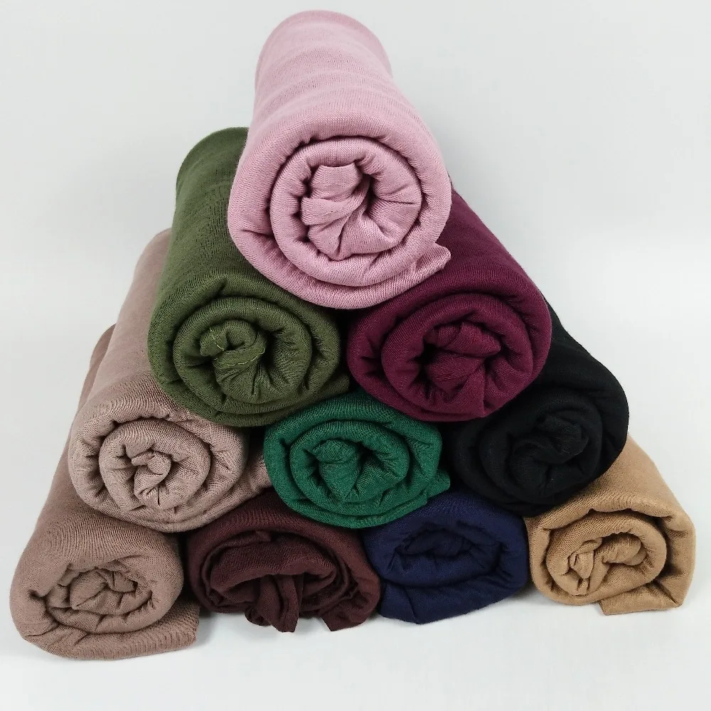 Z1 высокое качество хлопок трикотажная шаль Хиджаб длинные шары шарф Женщины wrap оголовье 180*80 см 10 шт./лот