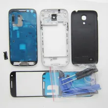 Full Housing Cover & Middle Frame Bezel & Back Case & Screen Outer Glass Replacement for Samsung Galaxy S4 mini i9190 9195