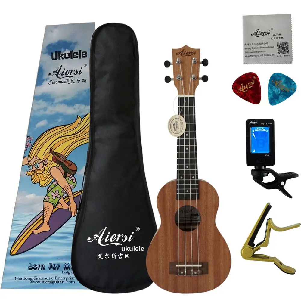 

Full set 21 Inch student ukelele factory price mahogany Soprano Ukulele