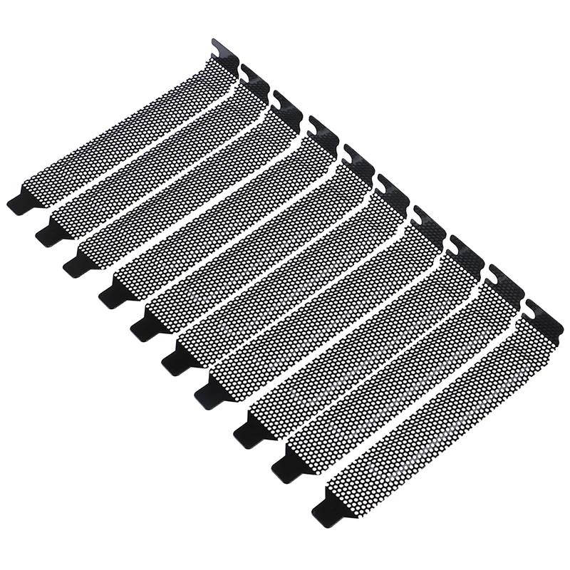 

Black 10Pcs/lot Hard Steel Dust Filter Blanking Plate PCI Slot Cover w Screws