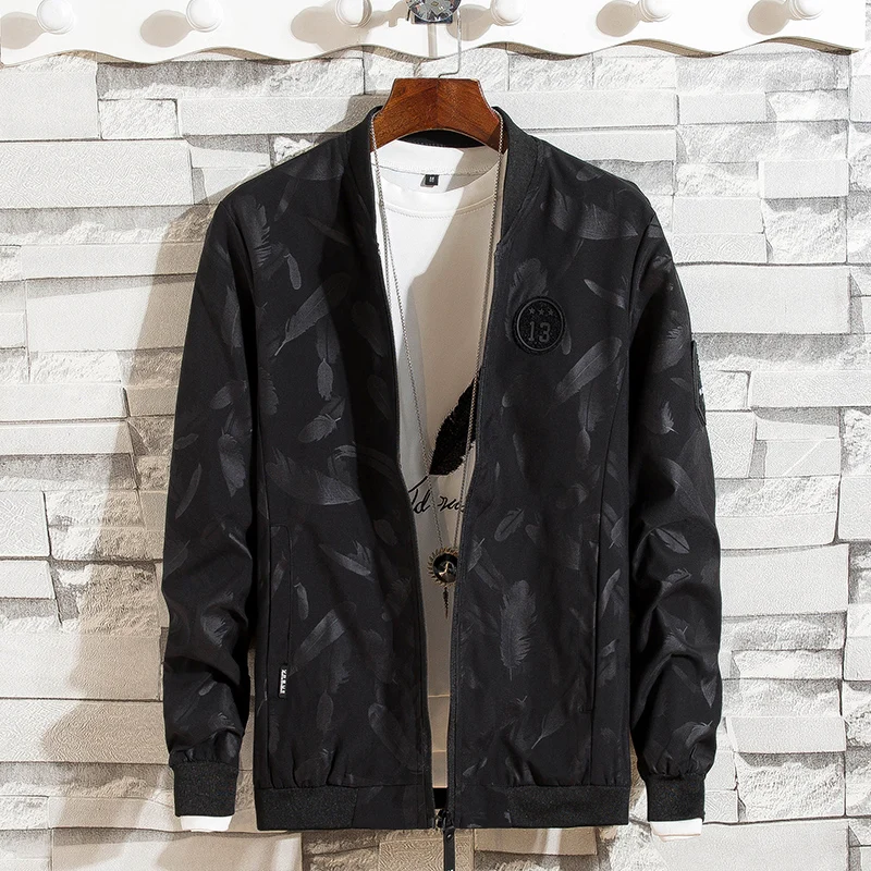 

Spring And Autumn Fashion Men's Jackets Coat Feather Printing Jackets Comfortable Breathable Men's Jackets Coat