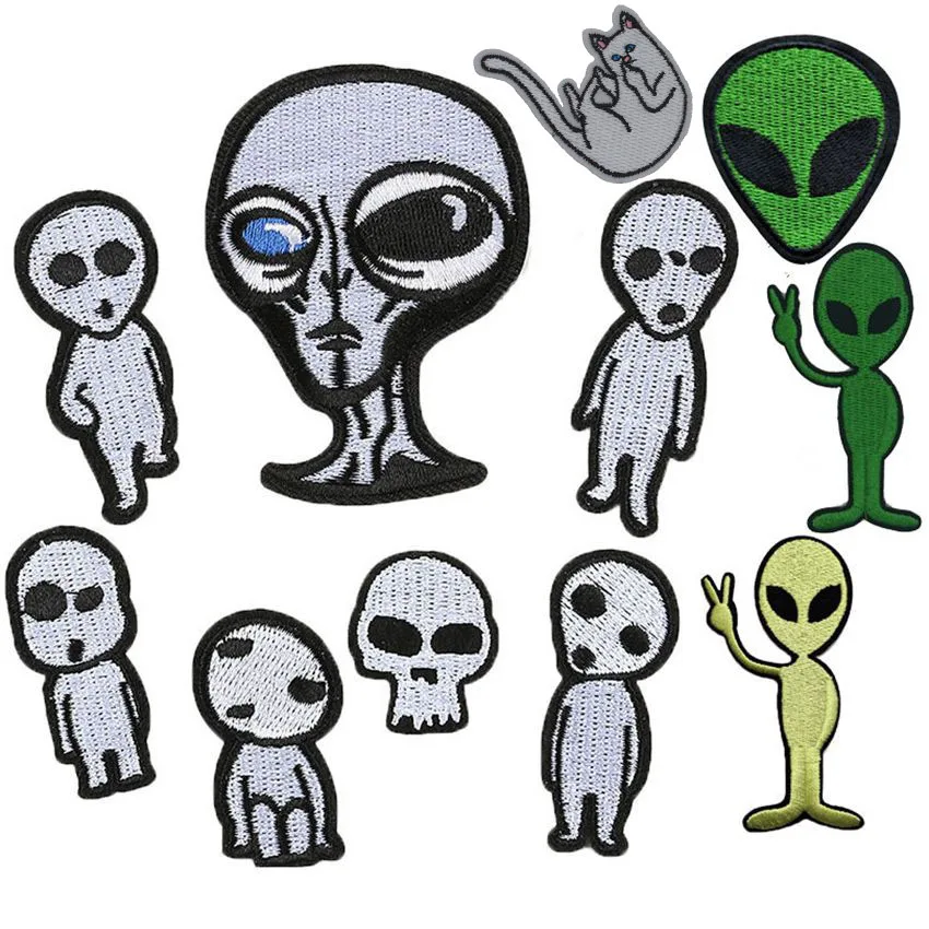

New UFO Alien Things Iron On Patche Embroidery Patches For Clothing DIY Sticker Applique On Jeans T-shirts Jacket Decoration