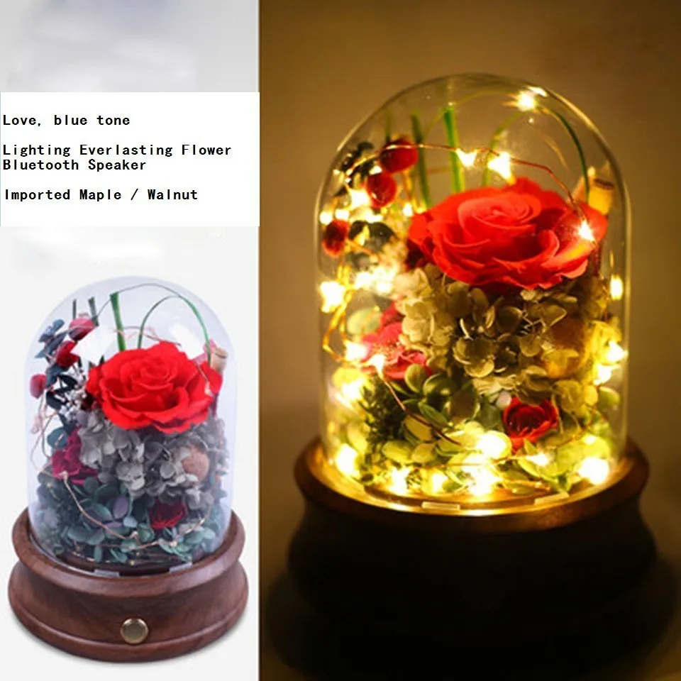

Light Eternal Artificial Everlasting Preserve Flowers Bluetooth Speaker Live Rose Valentine's Day Gifts Box