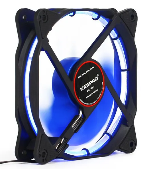 LED 120mm 4Pin Fan With De vibration Rubber,1600RPM,60CFM,Low Noise