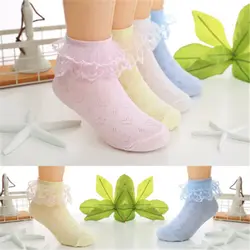 Новые красивые короткие носки с кружевом для маленьких девочек 2-8 лет Новые популярные носки для малышей милые носки с кружевом и