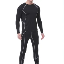 Мужской компрессионный комплект для йоги, костюм с длинным рукавом, g-ym, комплекты одежды, компрессионная футболка+ колготки, штаны, леггинсы, новинка