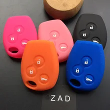 Zad chave de carro de borracha, chave de carro de silicone com controle remoto, conjunto de concha para renault clio kangoo megane master modus espace3, com botão capa chave para chave