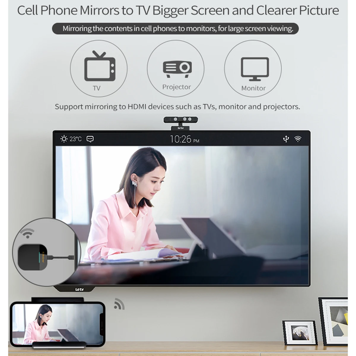 SOONHUA 1080 P HD Smart беспроводной WiFi медиа дисплей адаптер ТВ-палка Miracast Airplay DLNA для Android