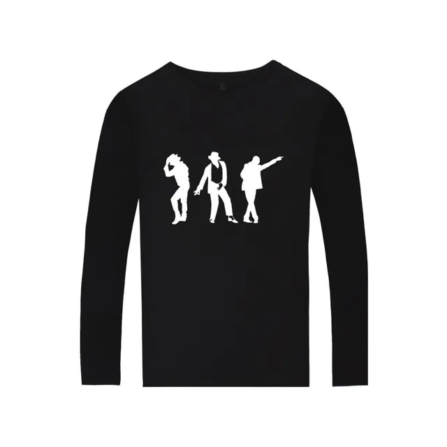 michael jackson moonwalk silhouette t shirt fashion casual t shirt men women michael jackson poppin clothing long sleeve tees