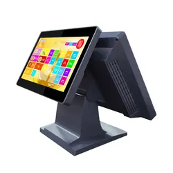 15 дюймов Интеллектуальный Android 4.4 два Экран touch pos Системы все-в-одном ПК