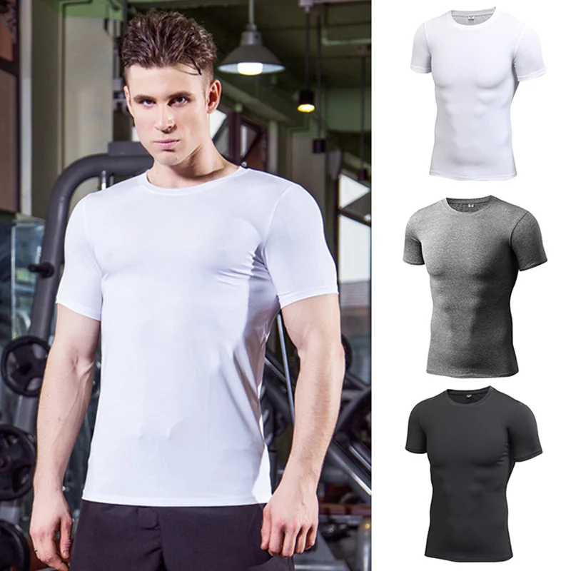

Men Compression High Elasticity Fast Dry Fitness T-shirt Tops for Summer BB55