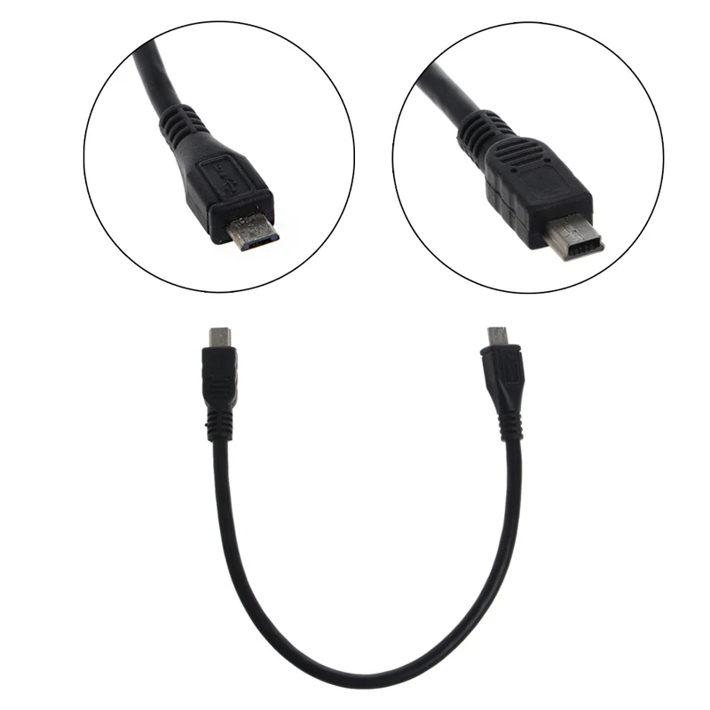 

New Micro USB 5 Pin B Male To Mini USB 5 Pin Male Data Adapter Converter Cable Cord