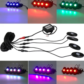 

4x RGB LED Rock Lights For Can-Am Commander 1000 Bluetooth Multi Color Flashing